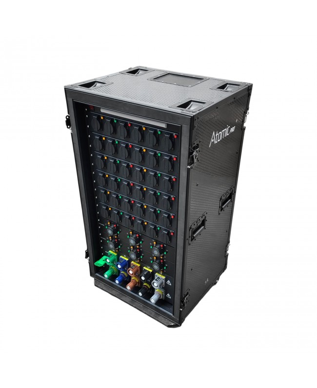 Atomic Pro power distribution unit 250A 36*16A Shuko + 6 Socapex Out + Power Locking In/Out