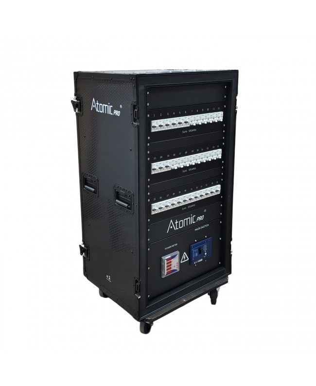 Atomic Pro power distribution unit 250A 36*16A Shuko + 6 Socapex Out + Power Locking In/Out