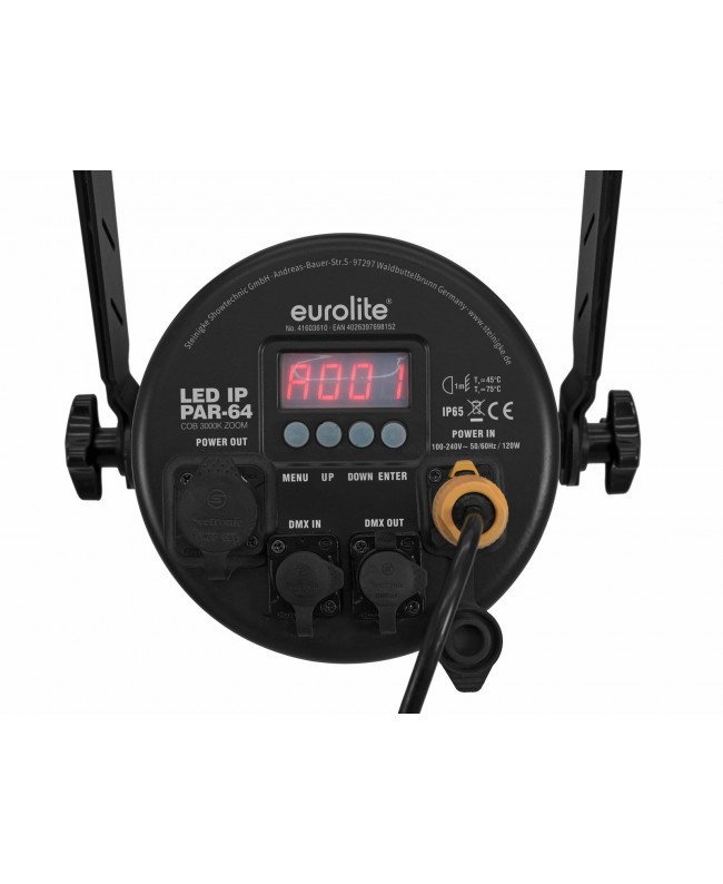 Eurolite LED IP PAR-64 COB 3000K 100W Zoom bk