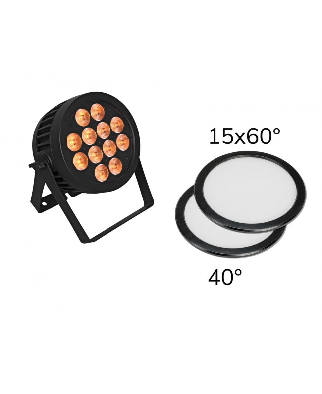 Eurolite Set LED IP PAR 12x9W SCL Spot + 2x Diffuser Cover (15x60° and 40°)