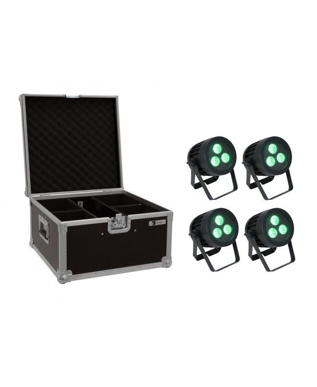 Eurolite Set 4x LED IP PAR 3x8W QCL Spot + Case