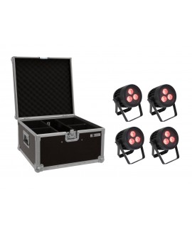 Eurolite Set 4x LED IP PAR 3x9W SCL Spot + Case
