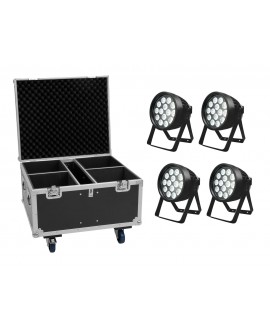 Eurolite Set 4x LED IP PAR 14x8W QCL + Flightcase