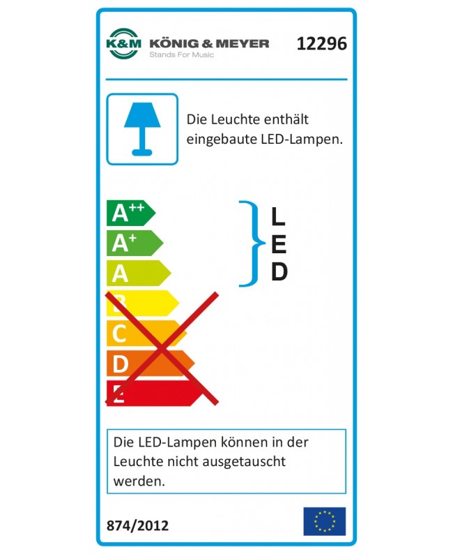 K&M 12296 Lampada da pianoforte a LED - nera Lampade per pianoforti