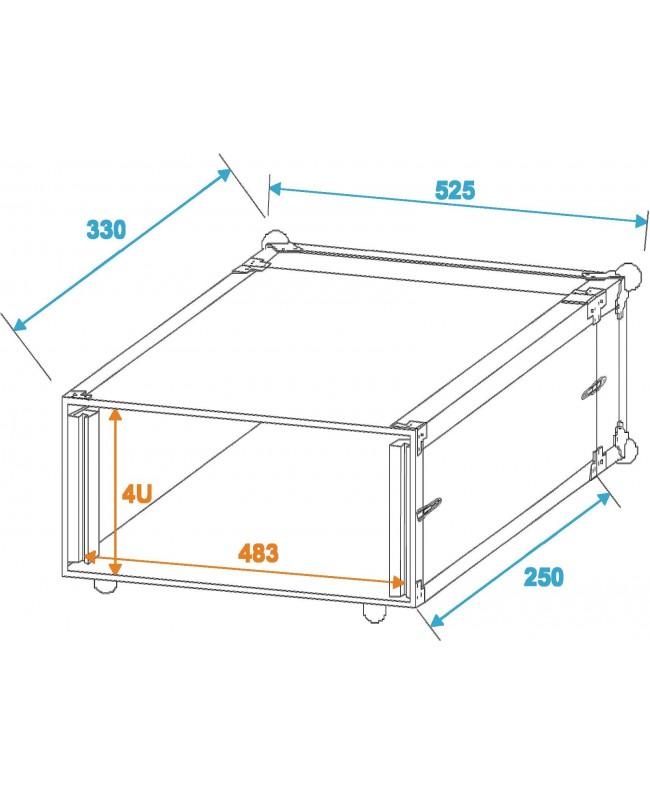 ROADINGER Effect Rack CO DD, 4U, 24cm deep, black Rack 19"