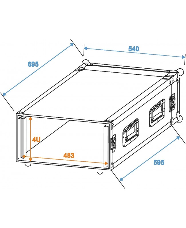 ROADINGER Verstärkerrack PR-2ST, 4HE, 57cm tief 19" Rack