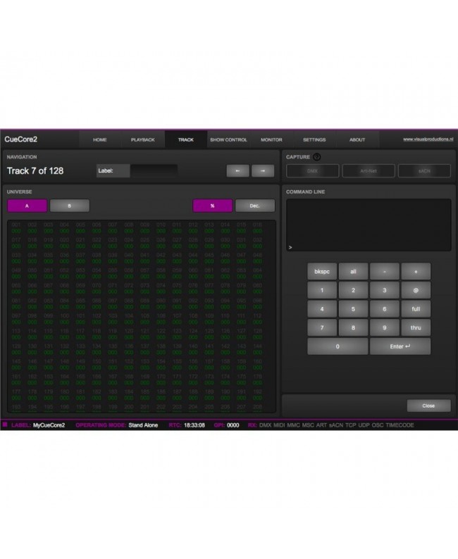 Visual Productions CueCore2 Software Controllers