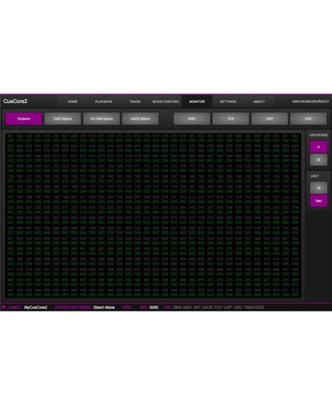 Visual Productions CueCore2 Software Controllers