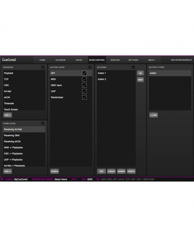 Visual Productions CueCore2 Software Controllers