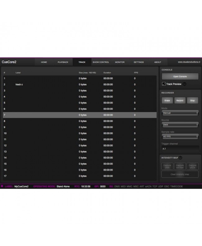 Visual Productions CueCore2 Software Controllers