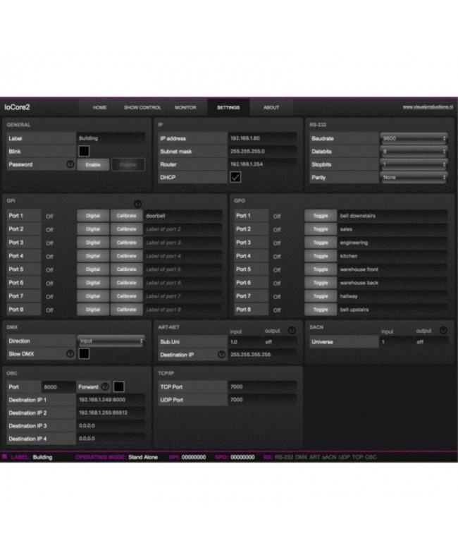 Visual Productions IoCore2 Software Controllers