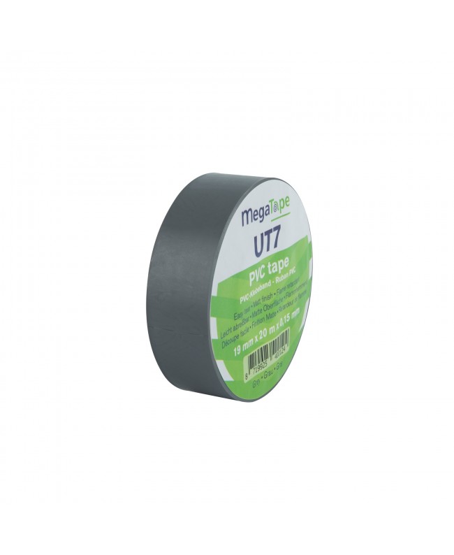 MEGATAPE PVC Tape UT7 Grey - 19 mm / 20 m Isolierband