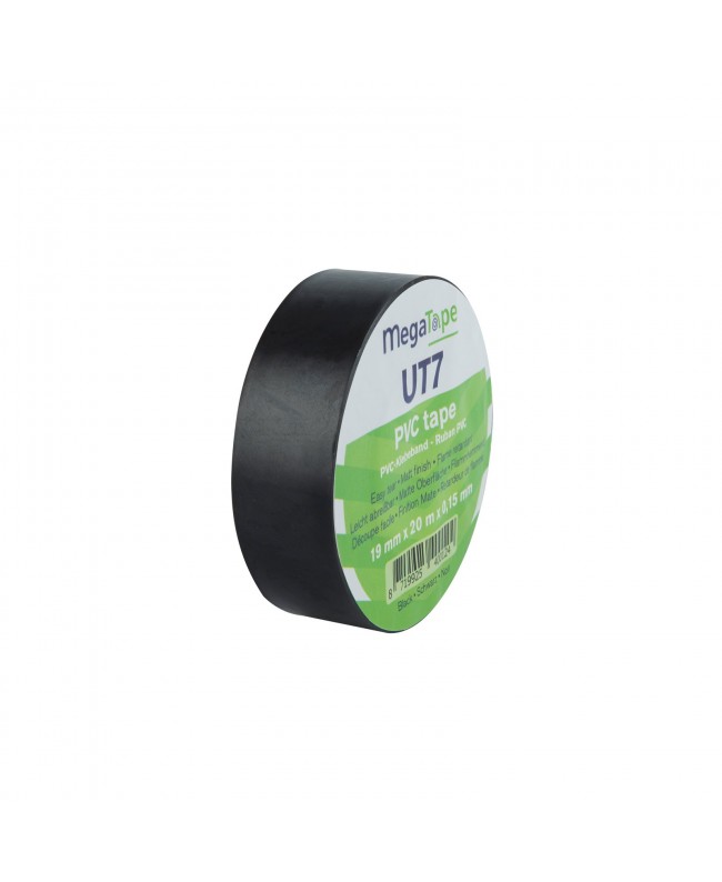 MEGATAPE PVC Tape UT7 Black - 19 mm / 20 m Insulating Tape