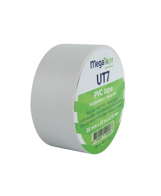 MEGATAPE PVC Tape UT7 White - 38 mm / 33 m