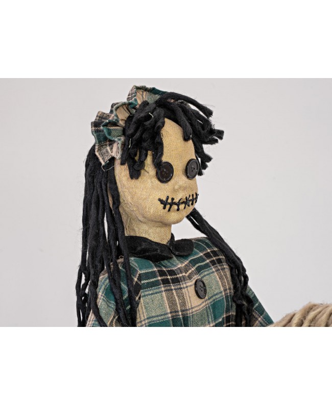 Europalms Halloween Figure Girl on Pony, animated, 90cm