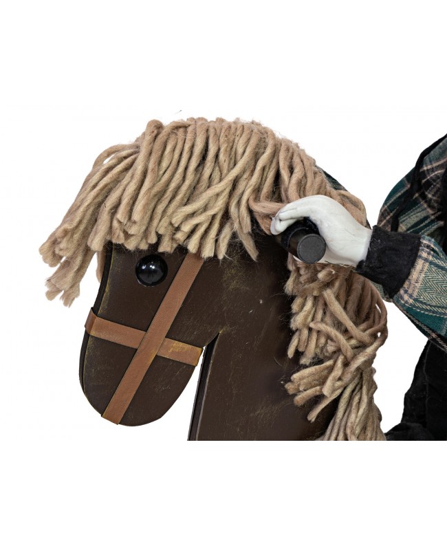 Europalms Halloween Figure Girl on Pony, animated, 90cm