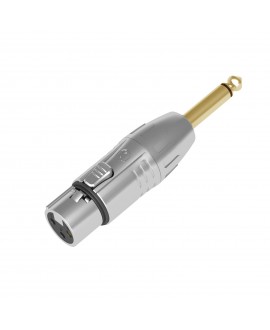 SEETRONIC XLR 3P female to Jack mono male Gold contacts - silver housing Adapter