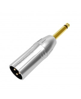 SEETRONIC XLR 3P male to Jack mono male Gold contacts - silver housing