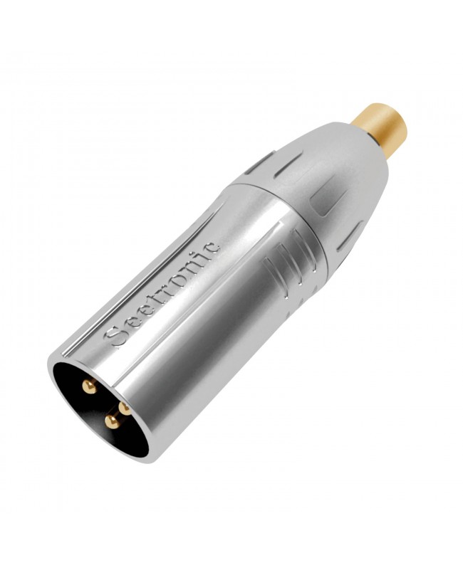 SEETRONIC XLR 3P male to RCA female Gold contacts - silver housing