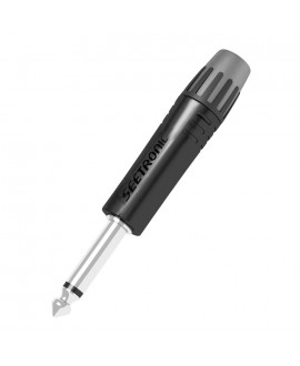 SEETRONIC Jack Plug 6.3 mm Mono Black housing - black end cap Jack Cable Connectors