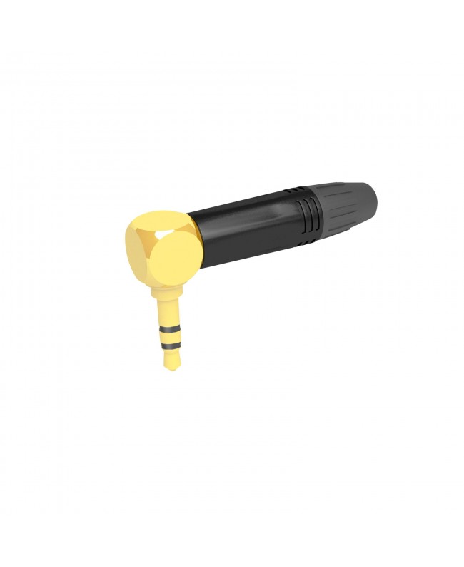 SEETRONIC Jack Plug 3.5 mm Stereo - 90° Gold contacts - black housing - black end cap Jack Cable Connectors