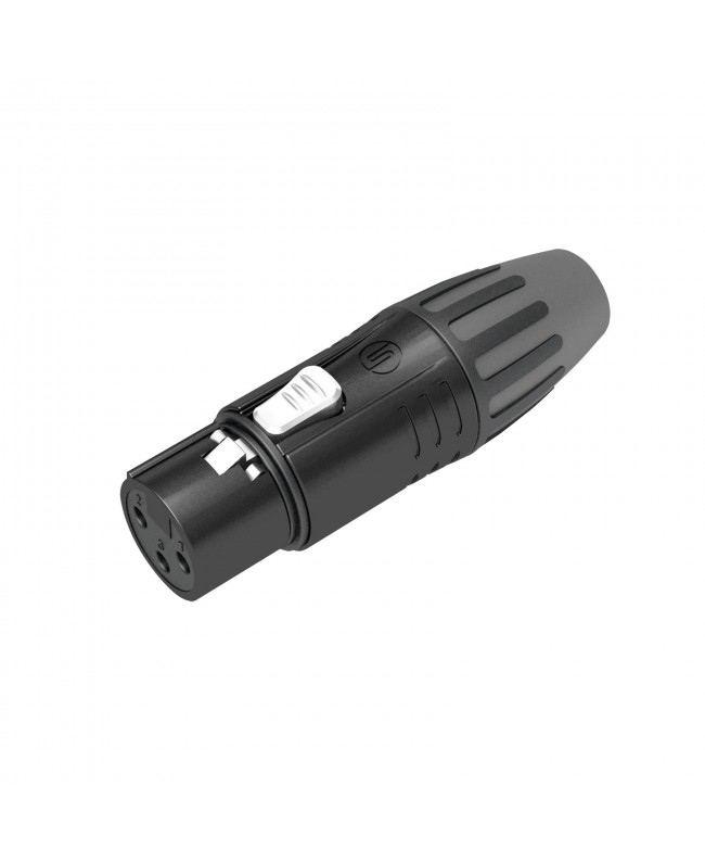SEETRONIC XLR 3P Connector - female Gold contacts - black housing XLR Kabelsteckverbinder