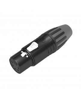 SEETRONIC XLR 5P Connector - female Gold contacts - black housing