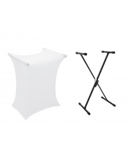 Dimavery Set SVT-1 Keyboard Stand + Cover white