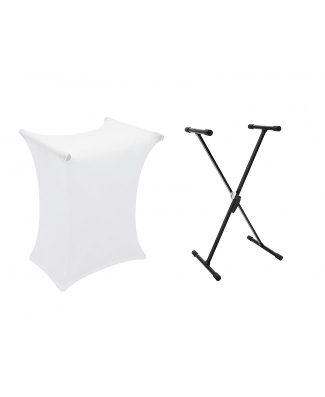 Dimavery Set SVT-1 Keyboard-Ständer + Cover weiß