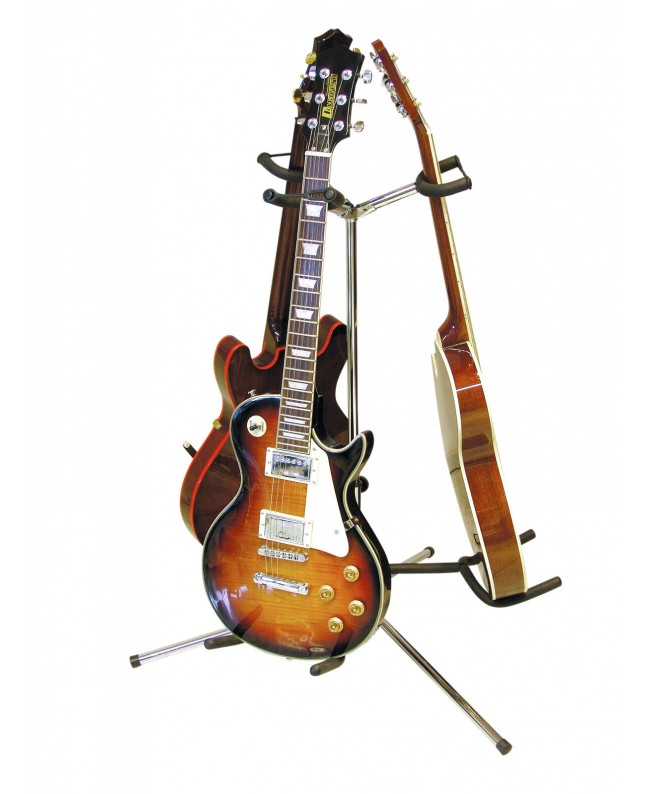 Dimavery Gitarrenständer 3-fach, schwarz