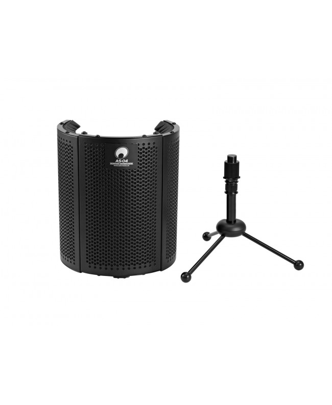 Omnitronic AS-04 Tisch-Mikrofon-Absorbersystem, faltbar inkl. Tripod Akustikschirme
