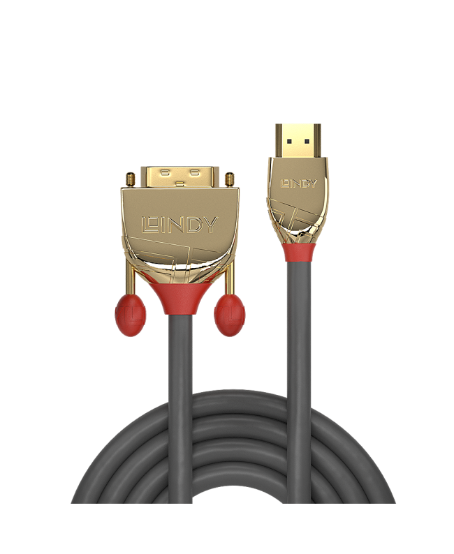LINDY HDMI to DVI-D Cable, Gold Line 1m Converter Cables