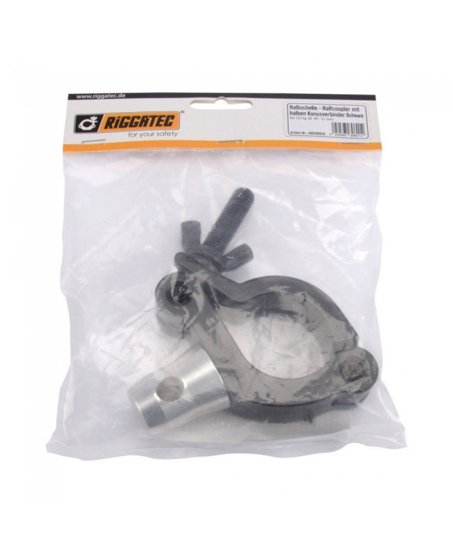 RIGGATEC Half Coupler Clamp | black | side entry | half-cone | WLL 300kg