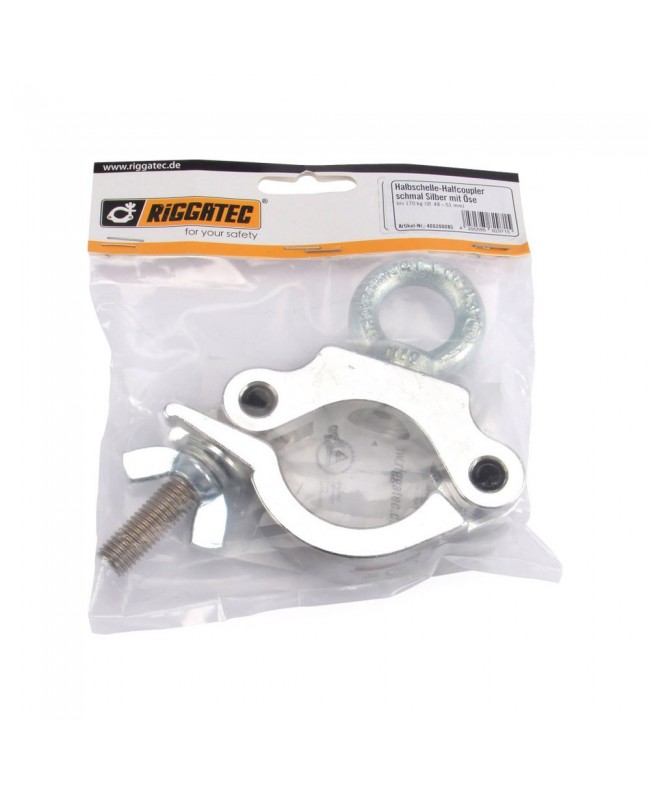 RIGGATEC Half Coupler Clamp | silver | Eyebolt | WLL 170kg