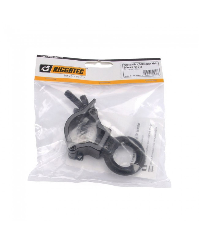 RIGGATEC Half Coupler Clamp | black | Eyebolt | WLL 75kg