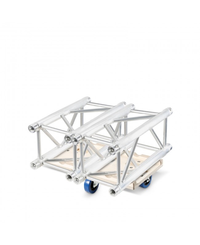 Adam Hall Accessories Truss Stacking Board | 3x 100mm Blue Wheels