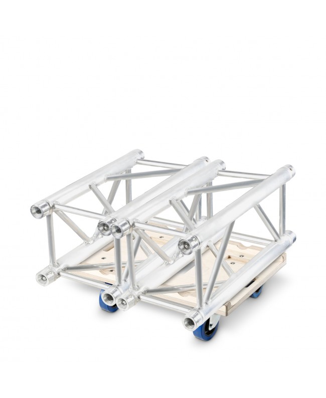 Adam Hall Accessories Truss Stacking Board | 4x 100mm Blue Wheels