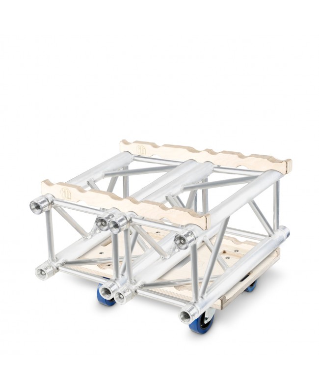 Adam Hall Accessories Truss Stacking Board | 4x 100mm Blue Wheels
