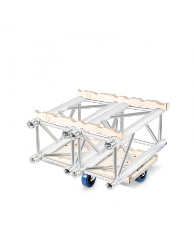 Adam Hall Accessories Truss Stacking Board | 3x 100mm Blue Wheels