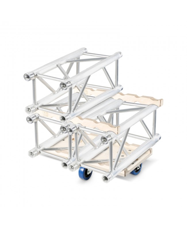 Adam Hall Accessories Truss Stacking Board | 3x 100mm Blue Wheels