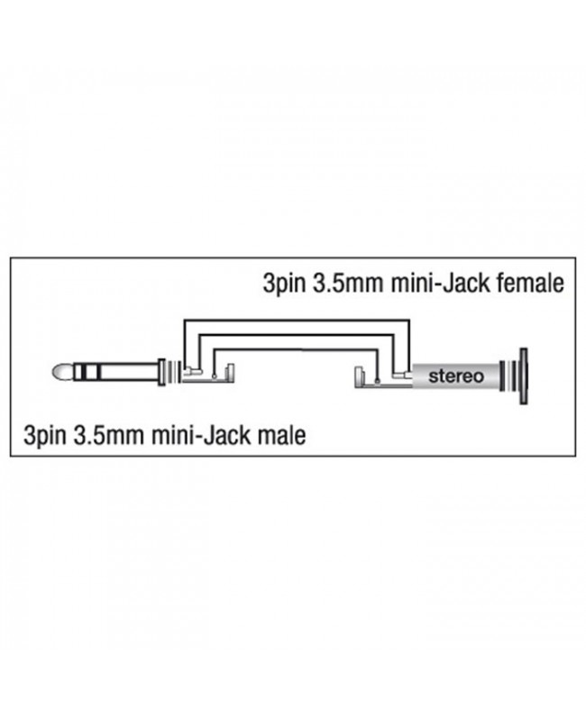 DAP XGA08 - mini-jack/M stereo to mini-jack/F - 90°