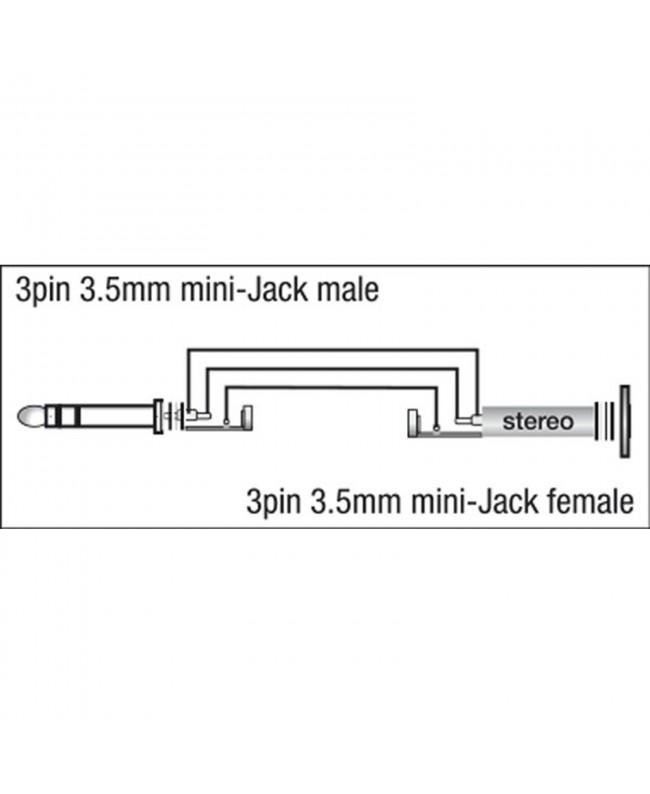 DAP XGA08 - mini-jack/M stereo to mini-jack/F - 90°