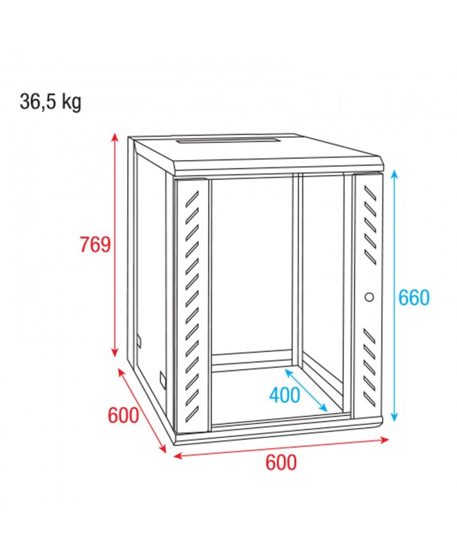 SHOWGEAR RCA-WMH-15 15U Network Cabinet with glass door