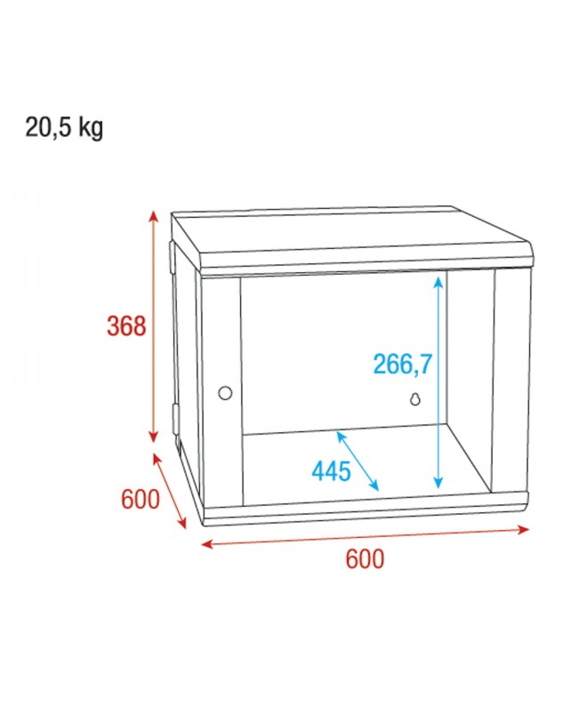 SHOWGEAR RCA-WMF-6 6U Network Cabinet with glass door