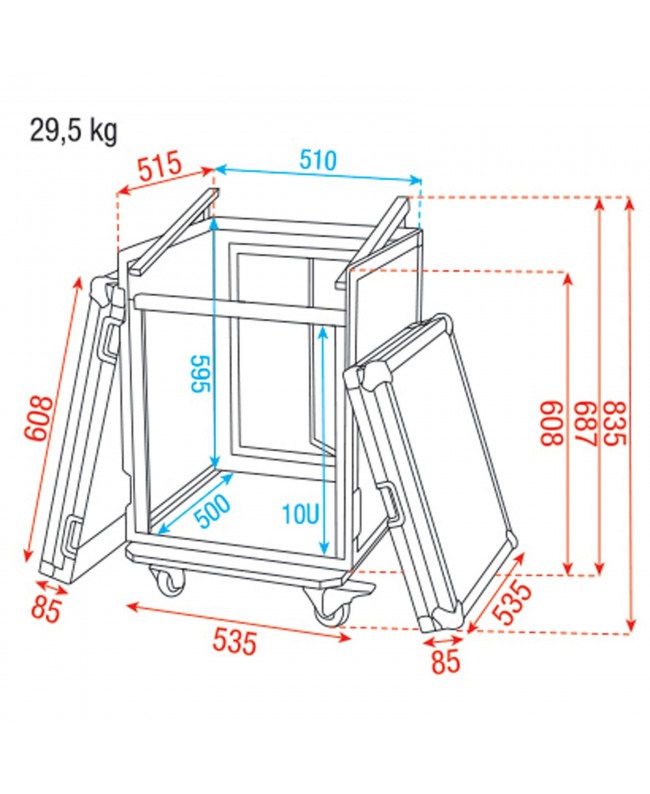SHOWGEAR Combi Case 10U + 10U top
