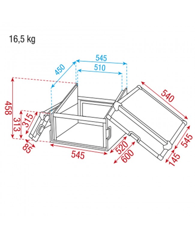 SHOWGEAR Combi Case 6U + 10U top