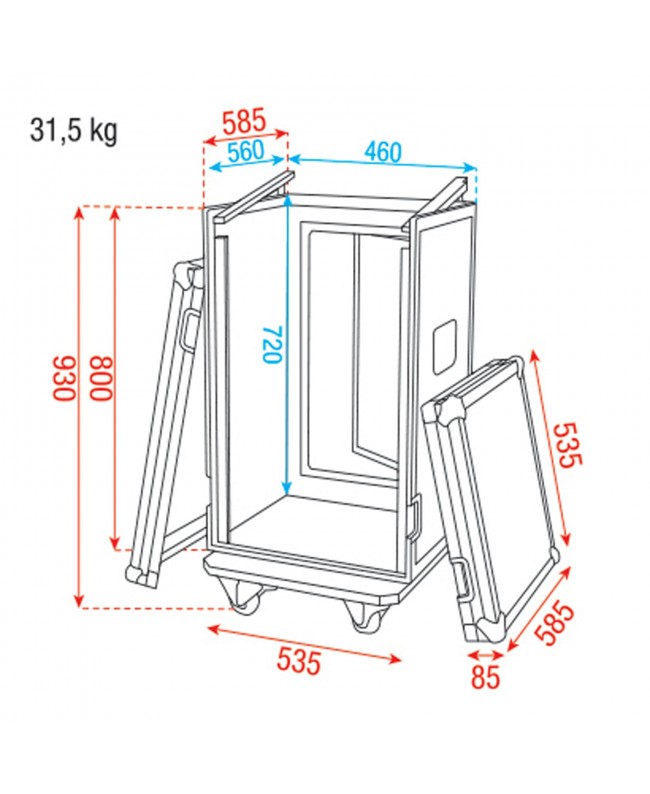 SHOWGEAR Combi Case 16U + 10U top