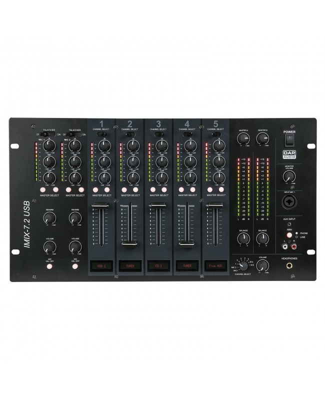 DAP IMIX-7.2 USB Mixer USB installazione 6U 7 canali - 2 zone Mixer analogici