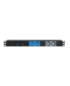 SHOWGEAR 19 1U CEE16A To 6x Sockets 3-phase Splitter