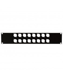SHOWGEAR 19 Inch Connector Panel 2U, per connettore XLR a 16 poli (dimensione D) Pannelli
